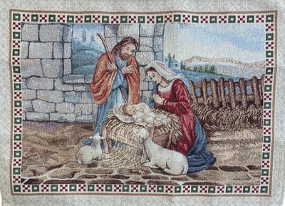 Placemat - Gobelinstof - Kerst - Kerststal - 35 x 45 cm