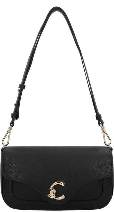 COCCINELLE Leren schoudertas C-Me Handbag Grainy Leather Noir zwart