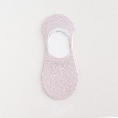 1 Paire Chaussettes Courtes Invisibles en Coton Antidérapant en Silicone pour Femmes Été Couleur Unie Chaussettes de Cheville Antidérapantes violet clair