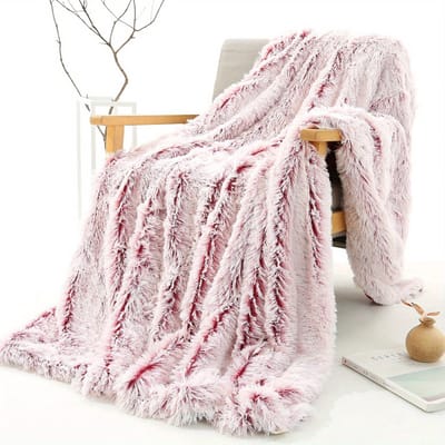 Livano Plaid - Dekentje - Pluche - Wollen - Fleece - Deken - Knuffeldeken - Bank Deken - Wijn Rood - 130x160cm