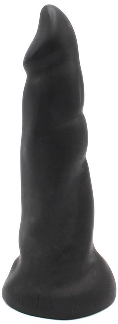Dinoo - XXL Anaal Dildo Met dikke ribbels En puntige eikel Van TPE - Zwart