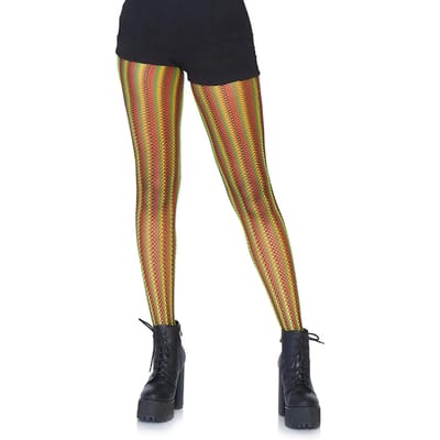 Gestreepte netpanty Rasta femme Leg Avenue Rasta