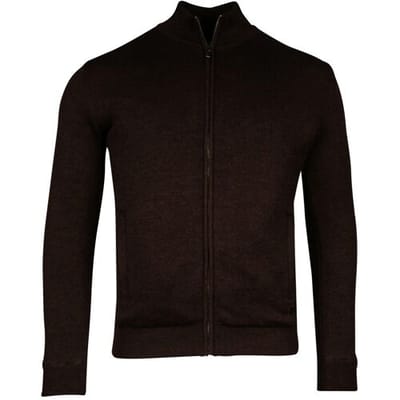 Thomas Maine Vest Merino Wool Lined Cardigan Zip Collar Bruin / male