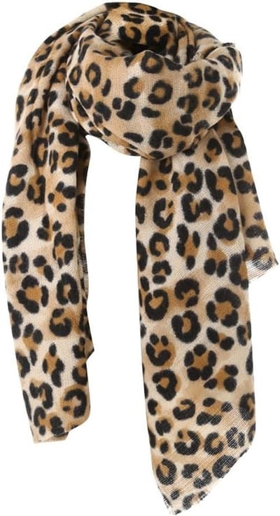 Luxe luipaardstola als wintersjaal voor dames, lichtgewicht en warm, oversized en modieus voor elke outfit
