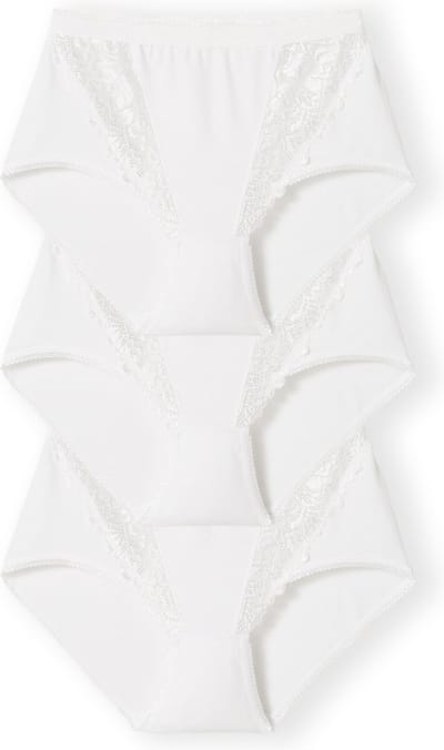 Damart - Set van 3 maxislips van katoenmix in gemengde kleuren - Dames - Wit - 38/40