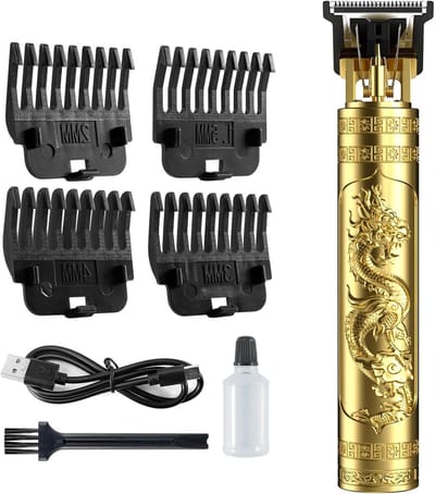 Haartrimmer Set - Snoerloze Trimmer - Thuis Kapsel Maken - Krachtige Stille Motor - 3 Uur Opladen - Goud