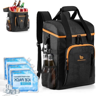Koelrugzak met 3 Koelaccu's, Waterdichte Koeltas met Flesopener voor Camping, Picknick, BBQ en Stranduitjes