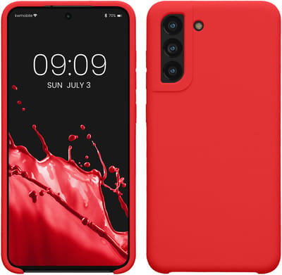 kwmobile telefoonhoesje geschikt voor Samsung Galaxy S21 FE - Hoesje met siliconen coating - Smartphone case in klassiek rood
