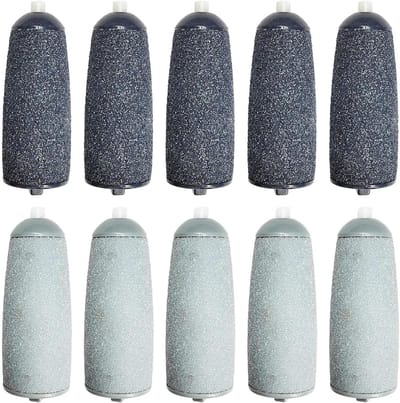 Eeltverwijderaar Opzetstukken - Voetvijl Rollers - Voetverzorging Thuis - Dubbele Schuurkorrel - 10 Stuks - Grijs