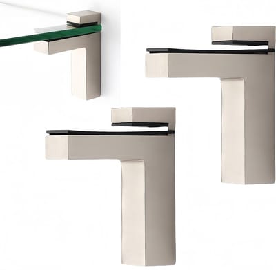 Verstelbare Glasklemmen Set van 2, RVS Klemhouder voor Badkamerschappen en Wandmontage, Geschikt voor 3-28 mm Dikke Glazen en Houten Planken