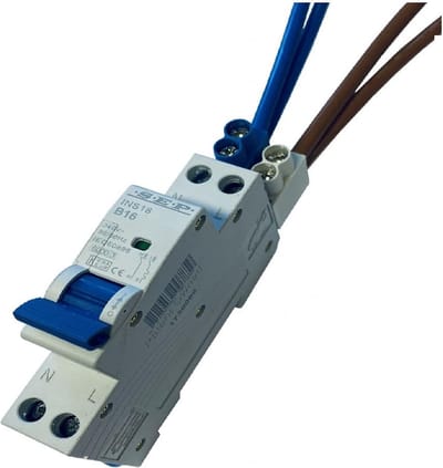 Sep aftakblok pin 1 fase 2x10mm² boven grijs