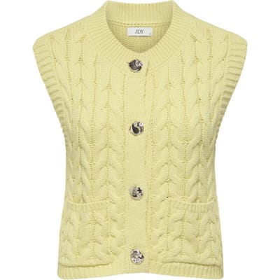 Jacqueline de Yong annalise s/l o-neck cable vest k 15370227 double cream