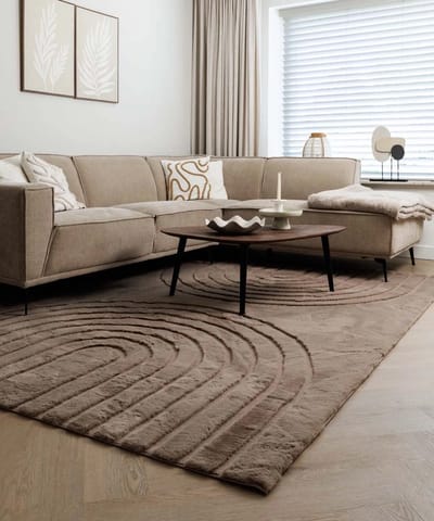 Fluffy vloerkleed - Carvy taupe 140x200