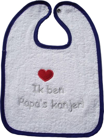 ISI Mini - Slab met tekst 'Ik ben Papa's kanjer' - Wit
