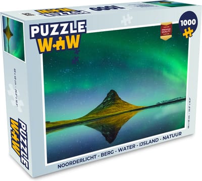 Puzzel Noorderlicht - Berg - Water - IJsland - Natuur - Legpuzzel - Puzzel 1000 stukjes volwassenen