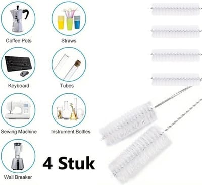 Set Van 4 Schoonmaakborstels Voor Herbruikbare Rietjes I Schoonmaak Borsteltjes I Reiniger Voor Keuken Apparaten En Veel Meer!