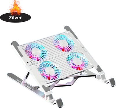 Nivard Ergonomische Laptop Houder - Laptop Standaard - Verstelbaar - Verhoger - Stand - Laptoptafel - Zilver