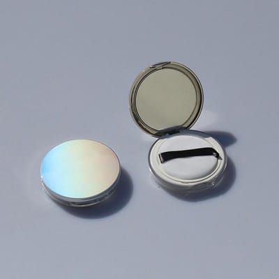 Boîte Vide en Plastique Ultra-fine Portable pour Poudre Pot de Maquillage de Voyage Contenant Tamis avec Houppette Miroir