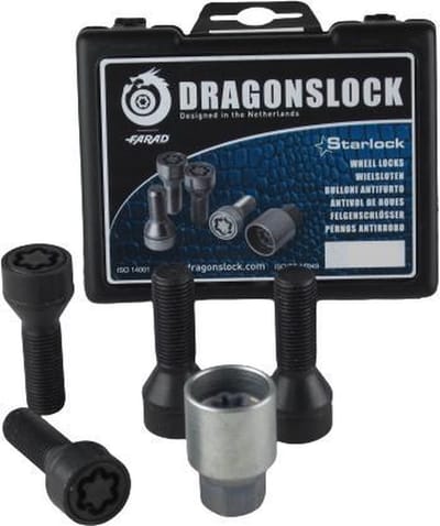 Dragonslock Velgenslot - Wielslot Set Volvo V60 Vanaf 2010 - Verzinkt - Zwart Gecoat - Beste Keus