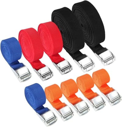 Dailygoods - 10 Stuks Sjorbanden met Klauwgesp - 1 tot 6 Meter, 250 kg Belastbaar