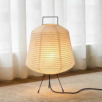 Witte papieren lampenkap voor tafellamp, nachtlamp en vloerlamp met E27 fitting en 2 meter kabel, H36 cm