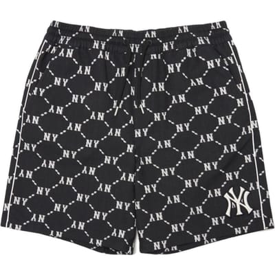 Shorts en Coton Imprimé Logo Logo de Base MLB Unisexe Noir 3ASMM0323-50BKS XS gray