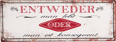 Clayre & Eef Tekstbord 36x13 cm Wit Rood IJzer