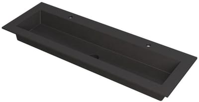 INK Kraft Wastafel Enkele Bak 2 Kraangaten - 1400x450x10 mm - Quartz Zwart