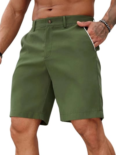 Livano Korte Broek Heren - Golfbroek - Spijkerbroek - met Zakken - Volwassenen - Jongens - Shorts - Groen - Maat S