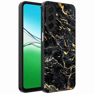 Geschikt voor Oppo A5 Telefoonhoesje met Zwart Goud Marmer Opdruk - TPU Backcover Case Black Gold Marble Design - Zwart Goud - Smartphonica geschikt voor Oppo A5