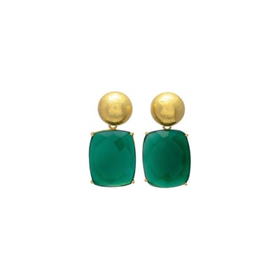 Oorbellen dames statement - Claire Smaragd - goud