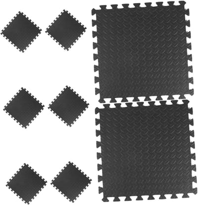 Gymvloer Puzzelmat - Fitness Tegels - Veilige Workout - In elkaar grijpend Ontwerp - 8 Stuks - Zwart