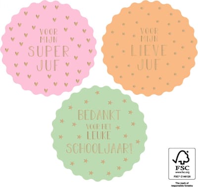 12 Stickers - Multi-Teacher/School Year Gold-Bright
