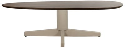 Salontafel Taurus organisch beige poot Mangohout 130x70 cm - walnoot