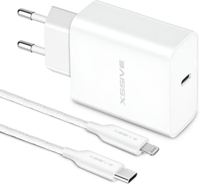 USB C Adapter met Oplader Kabel geschikt voor Apple Lightning, iPhone, iPad en AirPods - 25W Snellader