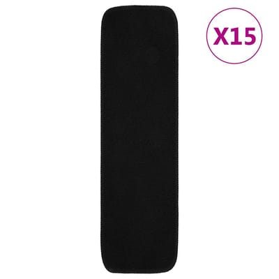 vidaXL - Trapmatten - 15 - st - anti-slip - rechthoekig - 75x20 - cm - zwart
