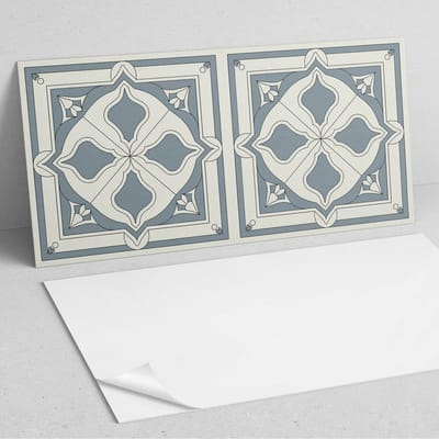Coloray Wandpanelen Zelfklevend - Bloemenpatroon op tegels PVC Wandpaneel - 100 cm x 50 cm - Grijs Wandbekleding Zelfklevend - 1 stuk - Texturen Wandpanelen Zelfklevend - Wandpaneel Keuken - Wandpanelen Badkamer