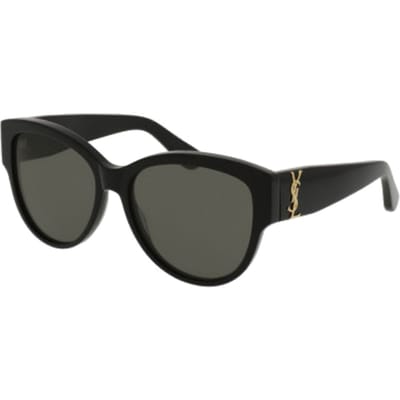 Lunettes de Soleil Saint Laurent Noir Femme Lunettes SL-M3-002-55 Basic Packaging-Eyeglass Case,55,Black gray