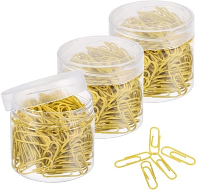 Dailygoods- Paperclips 600 Stuks - Geel - Vinyl Gecoat - Schokbestendig - Organiseren - Kantoor/Huisgebruik - 28mm Formaat - Kantoorclips