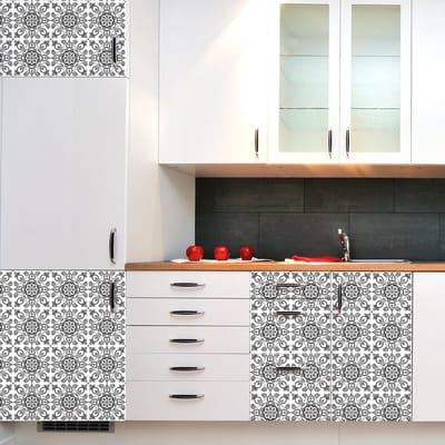 Zelfklevende tegelmuurstickers voor keuken en badkamer - 60 cementtegelstickers voor meubels van Garsea - 60 stickers 20x20cm
