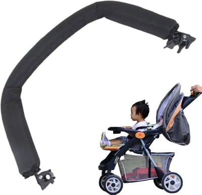 Kinderwagenbakbevestiging - Universeel eetplateau - Eten onderweg - Kindveilig ontwerp - Verstelbaar 32-37cm - Zwart
