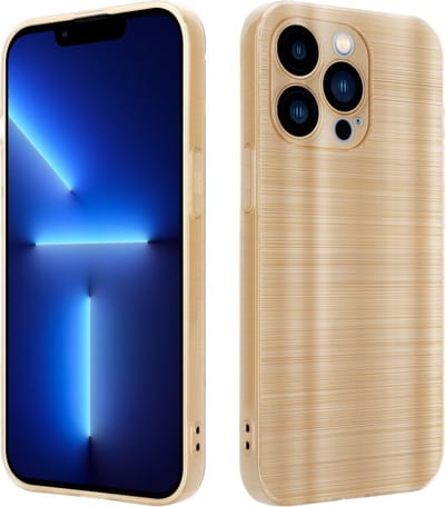 Cadorabo Hoesje geschikt voor Apple iPhone 13 PRO in Brushed Goud - Beschermhoes Case Cover van flexibel TPU silicone in Brushed design
