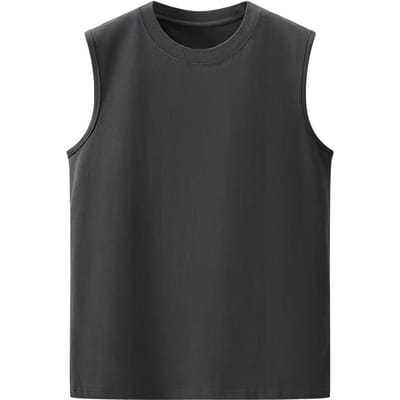 Unisex Zomer Fitness Vest Effen Kleur Naadloos O-Hals Mouwloos Los Dun Rekbaar Sneldrogend Pullover Casual Gym Sport Top M