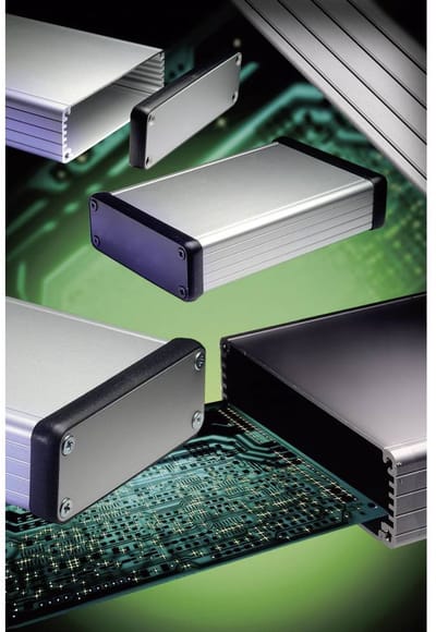Hammond Electronics 1455Q1602BK Profielbehuizing 163 x 120.5 x 51.5 Aluminium Zwart 1 stuk(s)