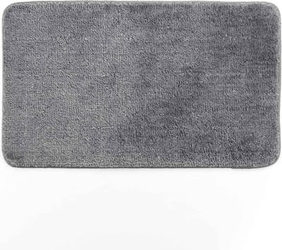Livetti © Badkamermat Toiletmat Badmat 45x75cm-Grijs met Zilver Glans