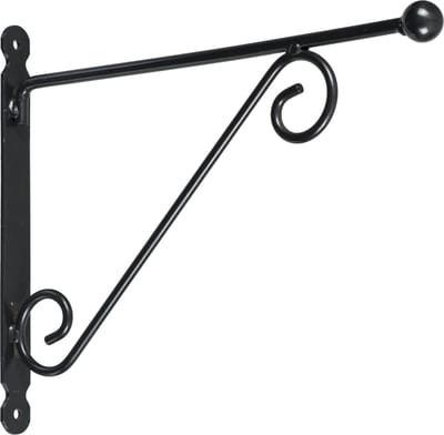 Nature Muurhaak - antraciet - sierkrullen - geplastificeerd staal - 31x39 cm - hanging basket haak - plantenhaak