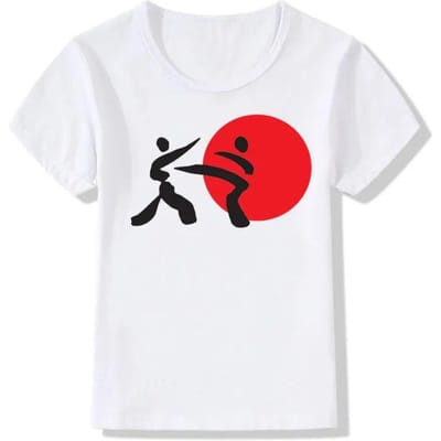 Baby Jongens Meisjes Karate Kick Mma Shotokan Mode T-shirt Kinderen Kanji Casual Zomer Tops Kinderkleding 7T red