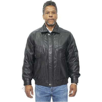 Heren klassiek Harrington bommenwerper leren jack-Minsk