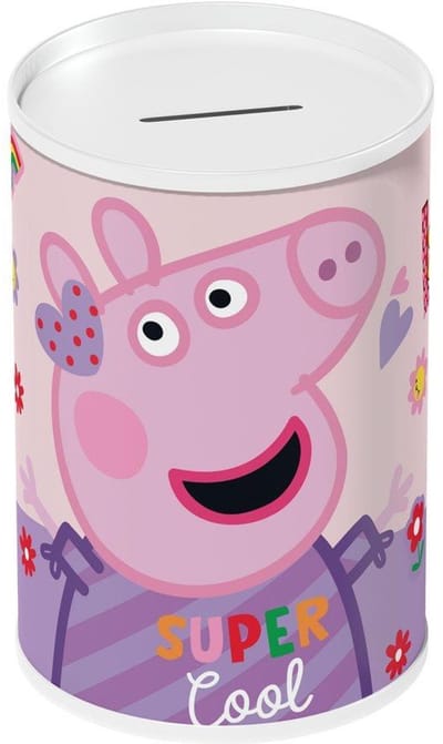 Peppa Pig Metalen Spaarpot 10×15 cm – Coin Box voor Kinderen – Eenmalig te Openen met Blikopener