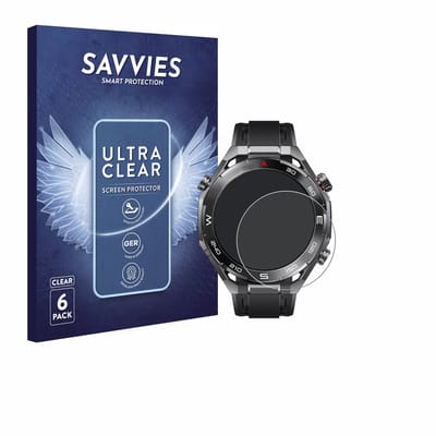 Savvies - Screenprotector voor Huawei Watch Ultimate 2 Black - Folie Beschermfolie transparant 6 Stuks
